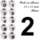 Perle en silicone 12 x 12 mm Blanc Chiffre