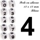 Perle en silicone 12 x 12 mm Blanc Chiffre