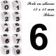 Perle en silicone 12 x 12 mm Blanc Chiffre