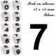 Perle en silicone 12 x 12 mm Blanc Chiffre