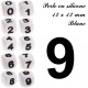 Perle en silicone 12 x 12 mm Blanc Chiffre