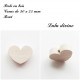 Perle en bois Coeur 30 x 25 mm