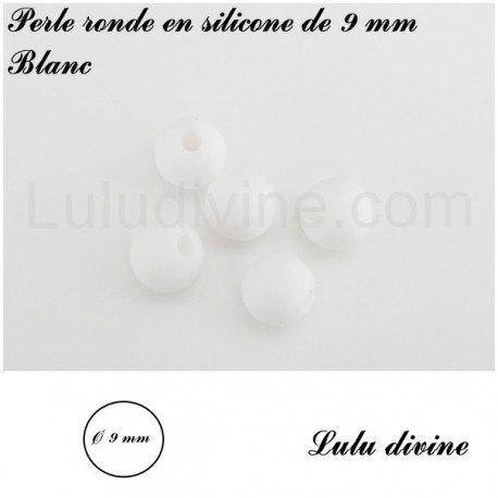 Perle en silicone ronde Ø 9 mm