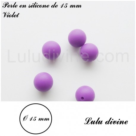 Perle en silicone ronde 15 mm 