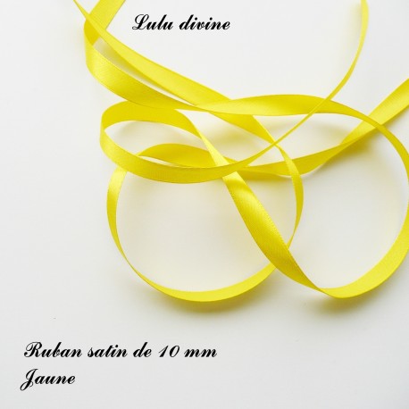 Ruban satin 10 mm Jaune (22m)