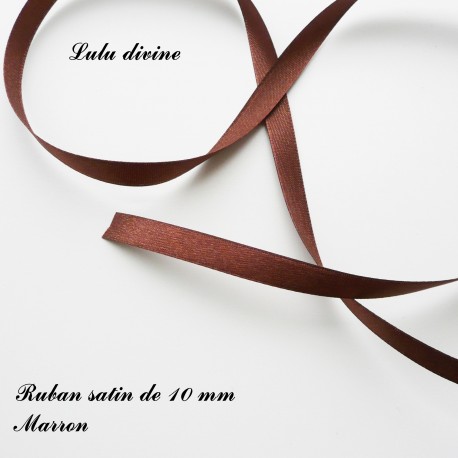 Ruban satin 10 mm Marron (22m)