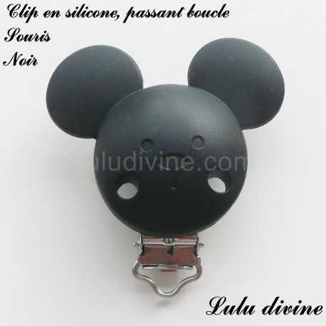 Pince / Clip en silicone, attache tétine, passant, Souris