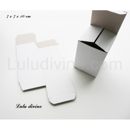 Boite / emballage de carton blanc (taille 7x7x10)