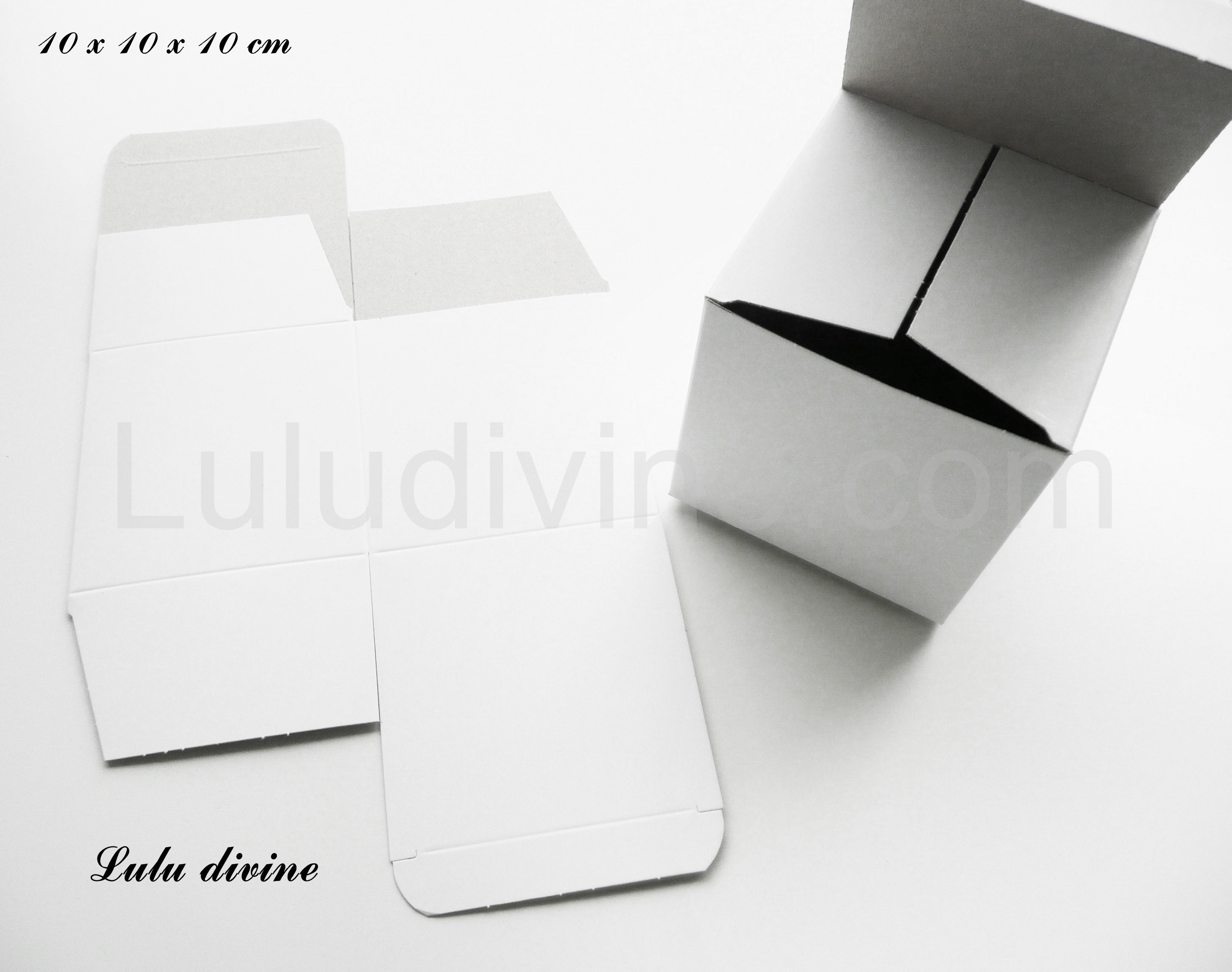 Boîtes à goûter en carton blanc - 6 pièces - Boîtes en carton - 10 Doigts