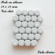 Perle en silicone 12 x 12 mm Gris clair Lettre