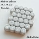 Perle en silicone 12 x 12 mm Gris clair Lettre