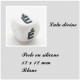 Perle en silicone 12 x 12 mm Blanc Lettre