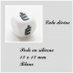 Perle en silicone 12 x 12 mm Blanc Lettre