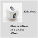 Perle en silicone 12 x 12 mm Blanc Lettre