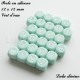 Perle en silicone 12 x 12 mm Vert d'eau Lettre