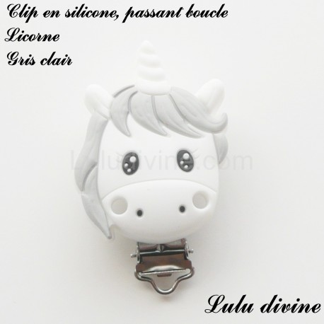 Clip silicone boucle Licorne