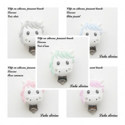 Clip silicone boucle Licorne