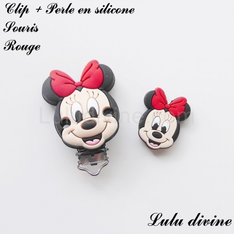 Clip + Perle silicone boucle Souris