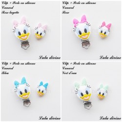 Clip + Perle silicone boucle Canard fille