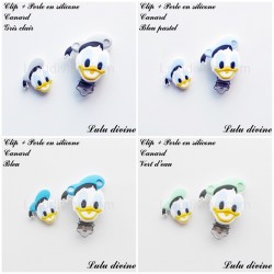 Clip + Perle silicone boucle Canard garçon