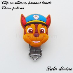 Clip silicone boucle Chien Policier