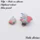 Clip + Perle silicone boucle Eléphant volant