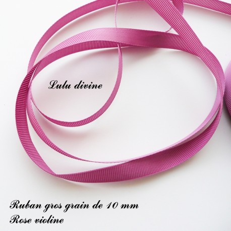 Ruban gros grain 10 mm : Rose violine