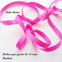 Ruban gros grain 10 mm : Fuchsia