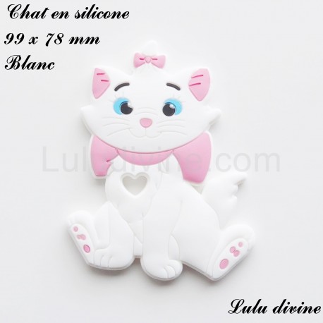 Chat en silicone Blanc