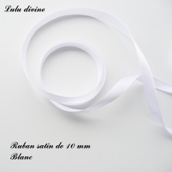 Ruban satin 10 mm Blanc