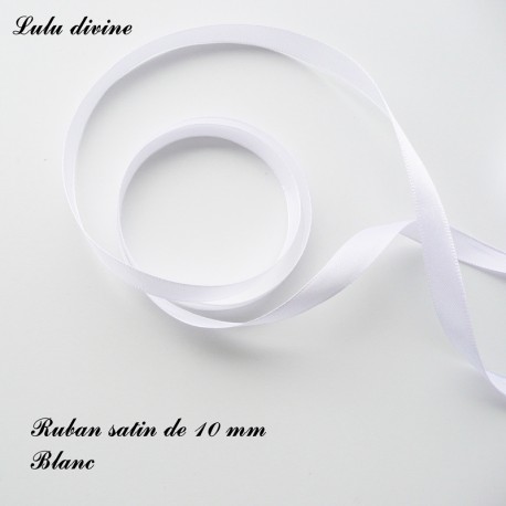 Ruban satin blanc de 10mm