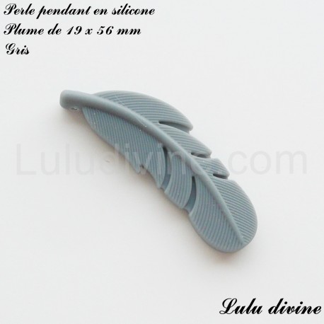 Perle pendant en silicone Plume