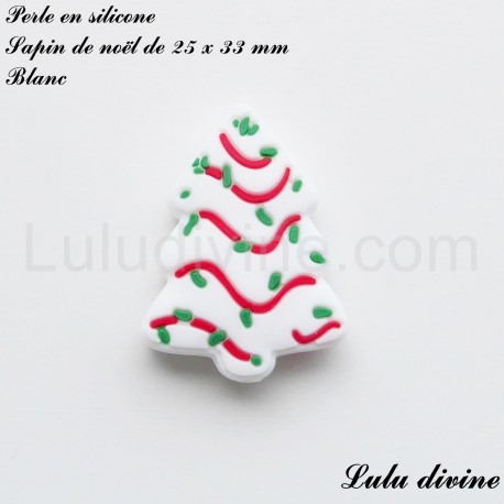 Perle en silicone Sapin de noël : Blanc