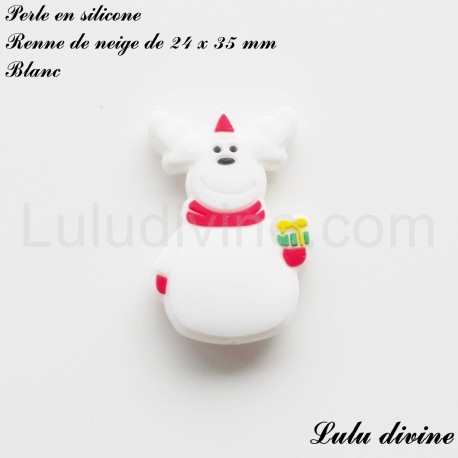 Perle en silicone Renne de neige