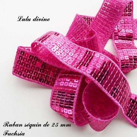 Ruban séquin 25 mm Fuchsia