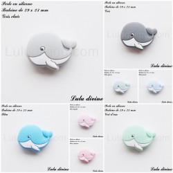 Perle en silicone Baleine