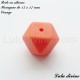 Perle en silicone hexagone 17 mm