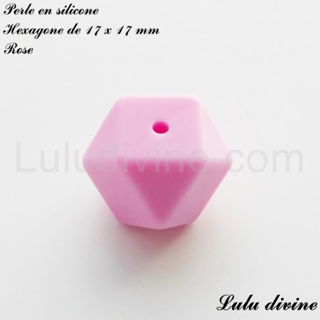 Perle en silicone hexagone 17 mm