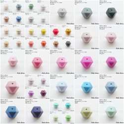 Perle en silicone hexagone 17 mm