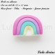 Perle en silicone Arc en ciel