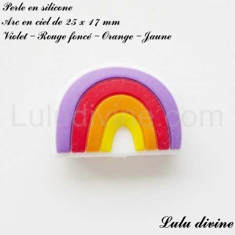 Perle en silicone Arc en ciel