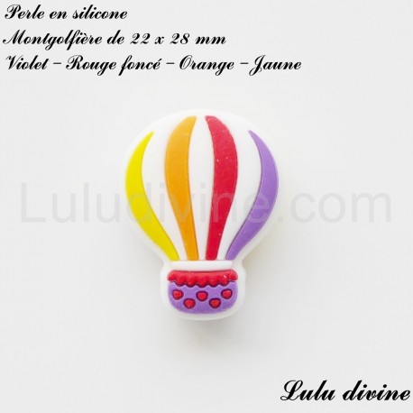 Perle en silicone Montgolfière