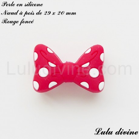 Perle en silicone Nœud à pois 