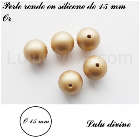 Perle en silicone ronde Ø 15 mm