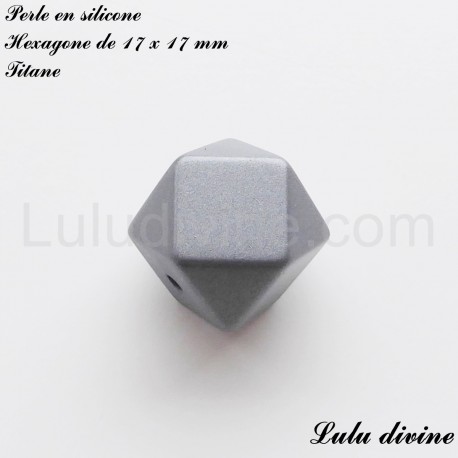 Perle en silicone hexagone 17 mm