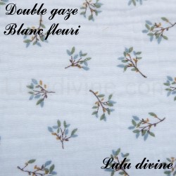 Double gaze Blanc Fleuri