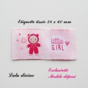 Étiquette tissée : Little girl (rose Bulle Poupée)