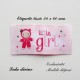 Étiquette tissée : Little girl (rose Nuage Poupée)