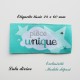 Étiquette tissée : Pièce unique (turquoise Nuage)