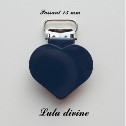 Pince coeur 15 mm Bleu marine